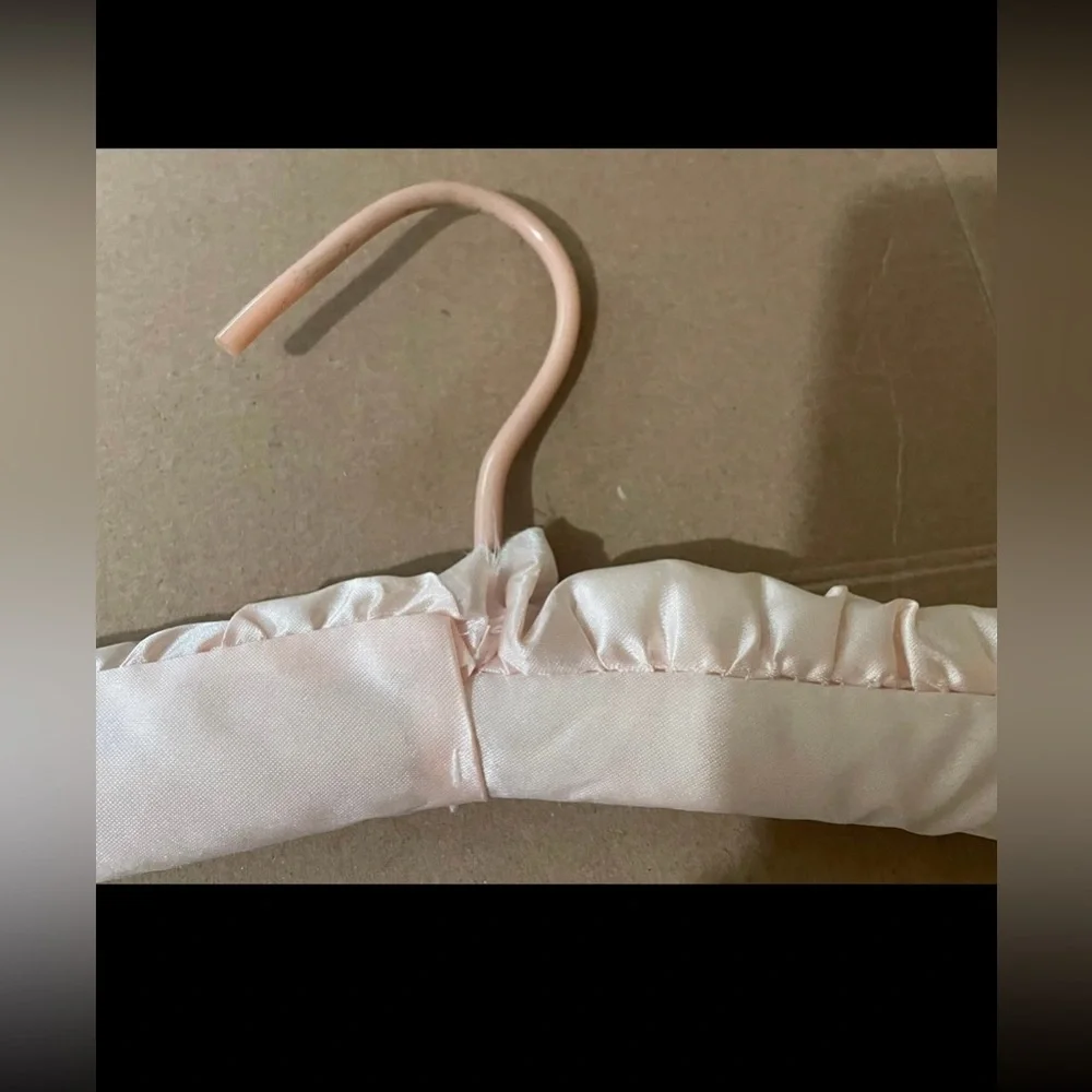 Vintage Ruffled Fabric Clothes Hanger Padded in Pastel Light